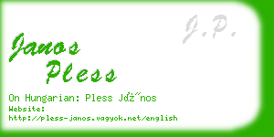 janos pless business card